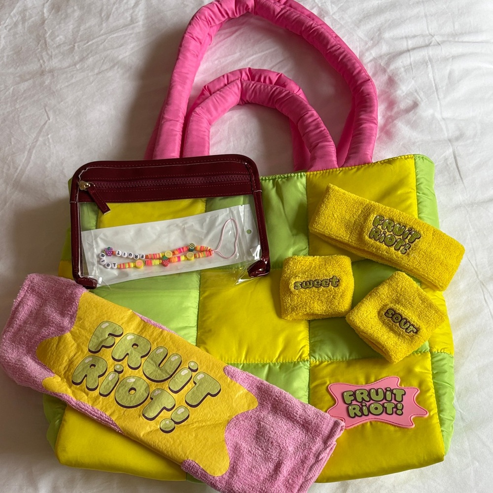 Fruit Riot Patchwork Tote Gift Bag - Pink and Yellow